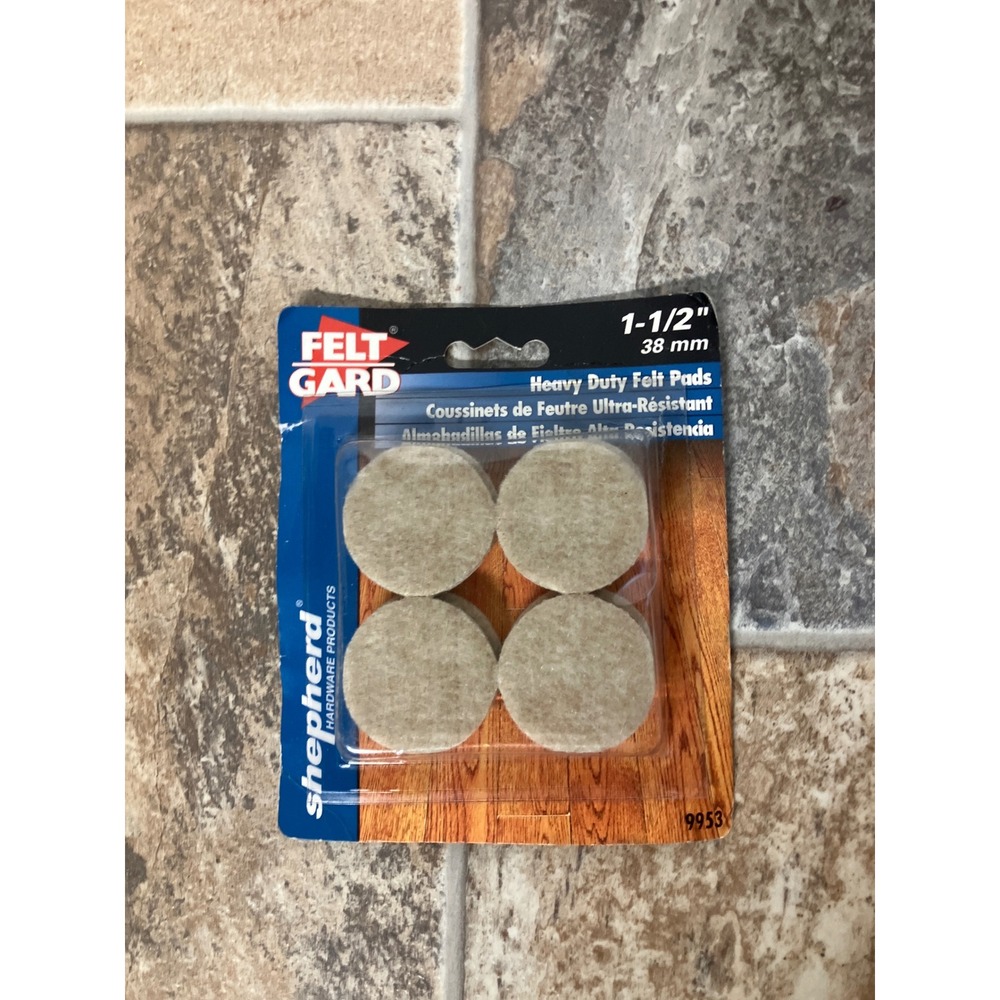 Shepherd Felt Guard Heavy Duty Felt Pads 1-1/2 Inch Round Furniture Floor